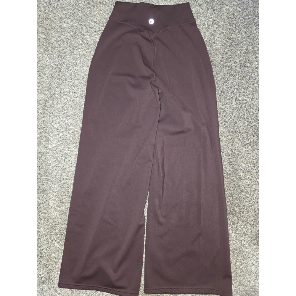 OQQ Womens Espresso Brown Wide Leg Yoga Pants High Waisted Athletic Trousers S - Picture 2 of 3